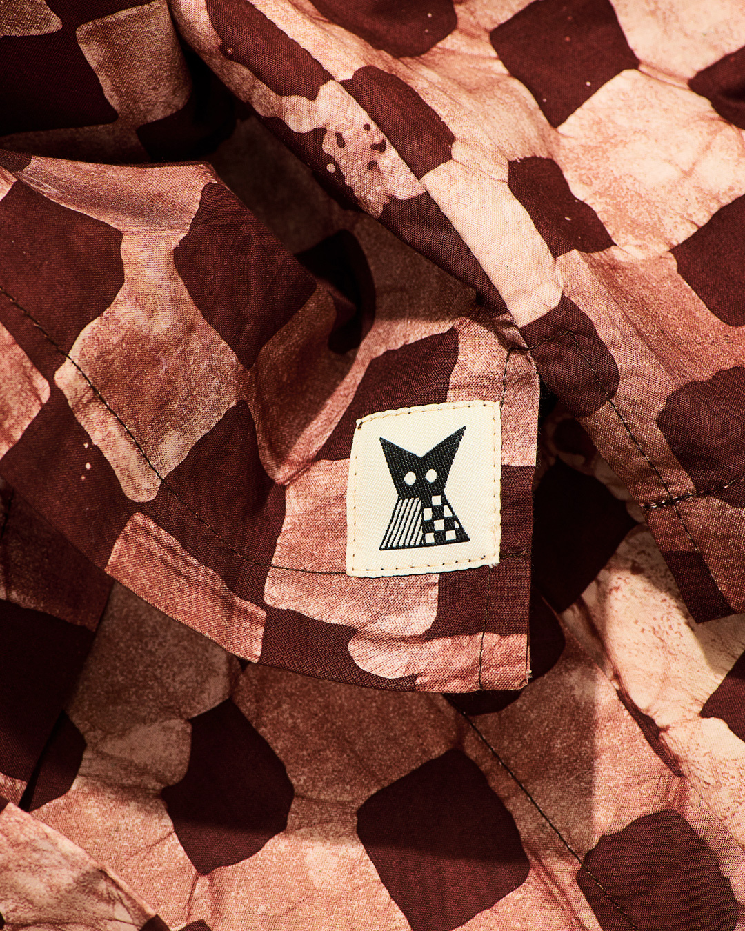 Batik Cuban Shirt - Brown Check