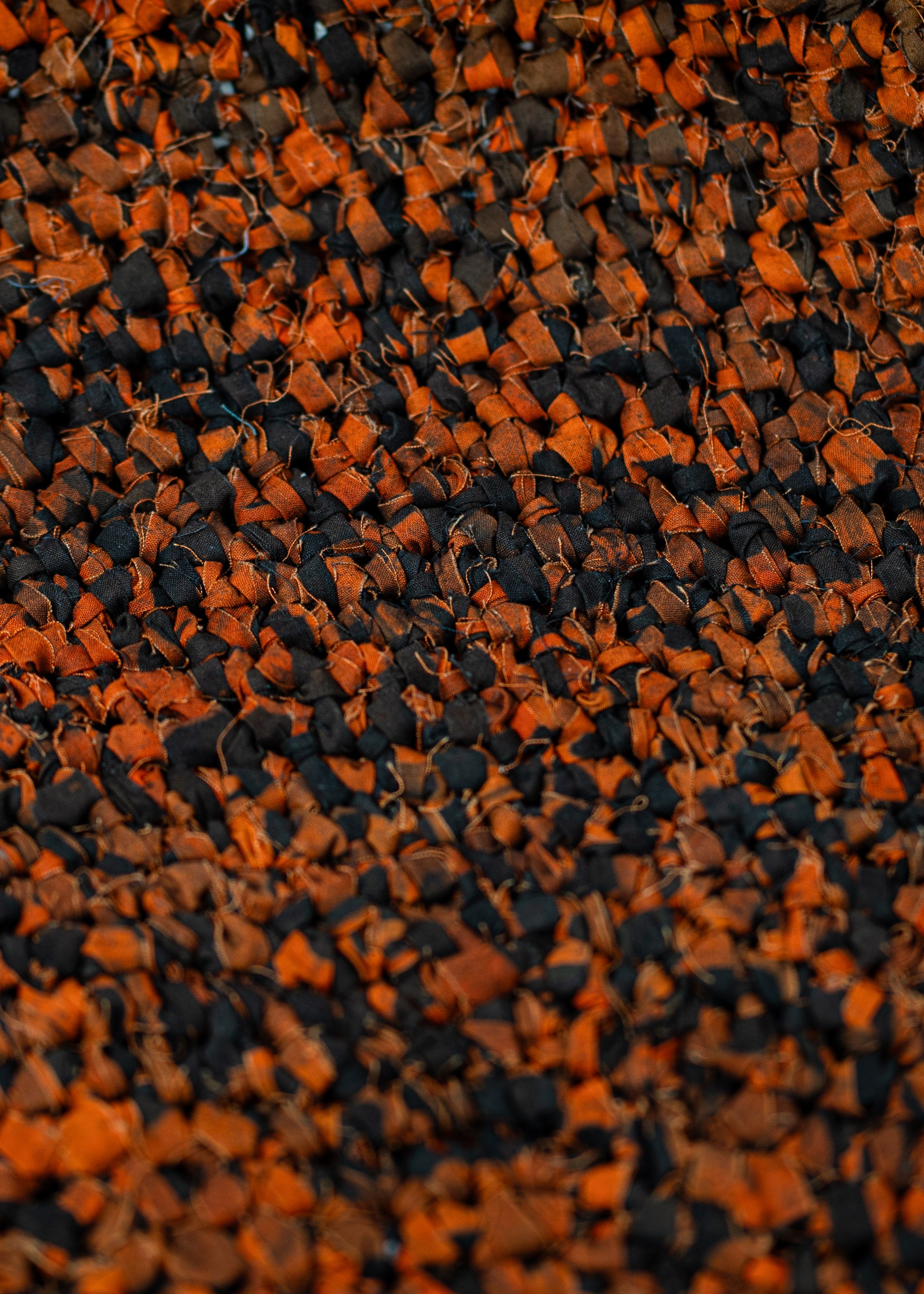 Crochet Shoulder/ Crossbody Bag - Medium - Orange/ Black