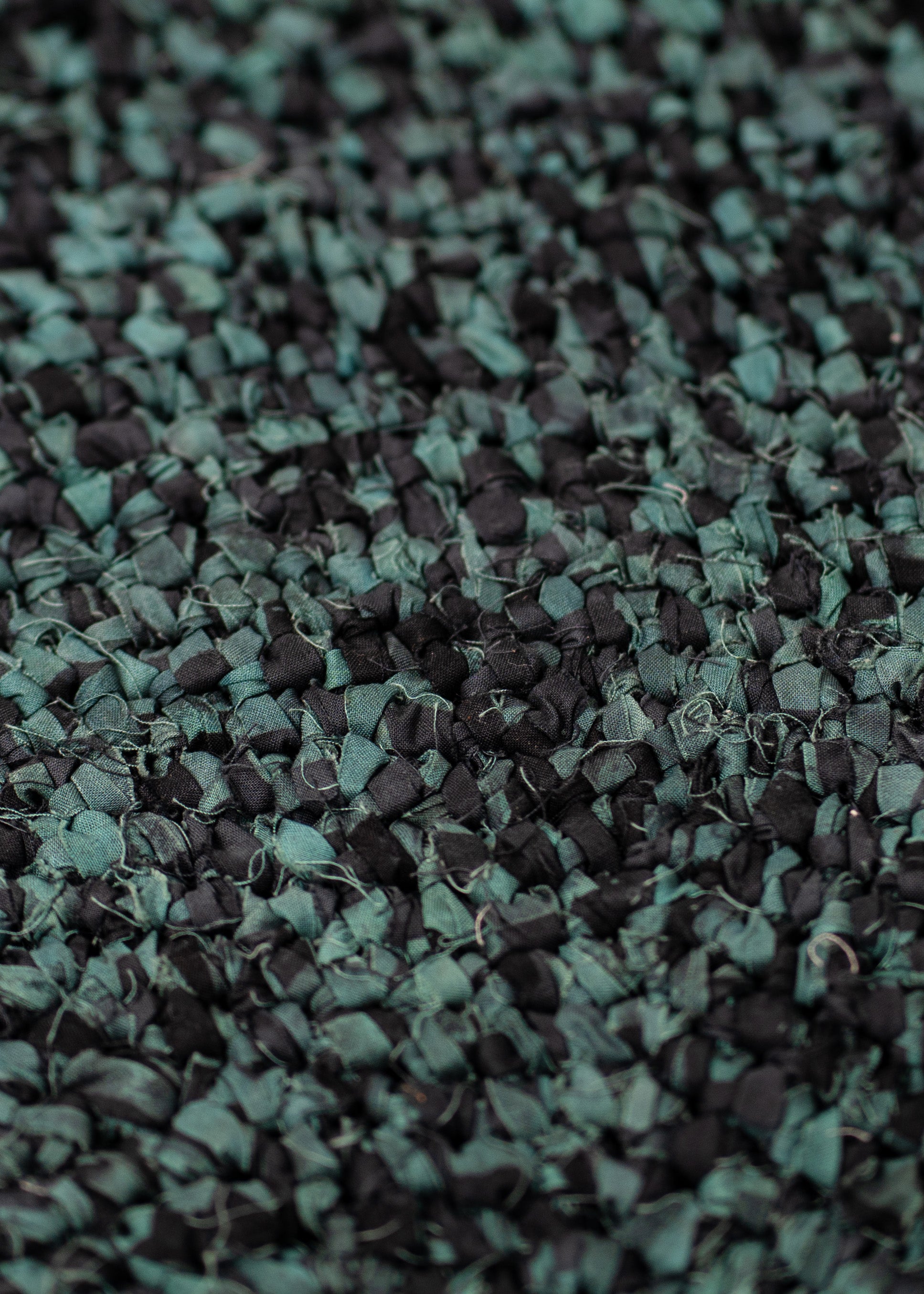 Crochet Shoulder/ Crossbody Bag - Medium - Teal/ Black