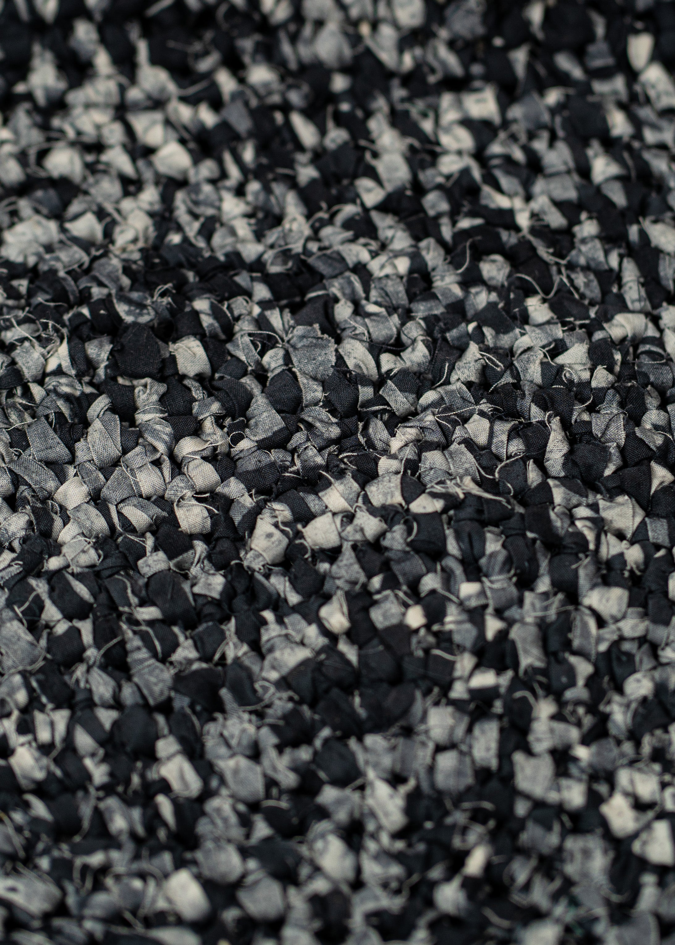 Crochet Shoulder/ Crossbody Bag - Medium - Grey/ Black