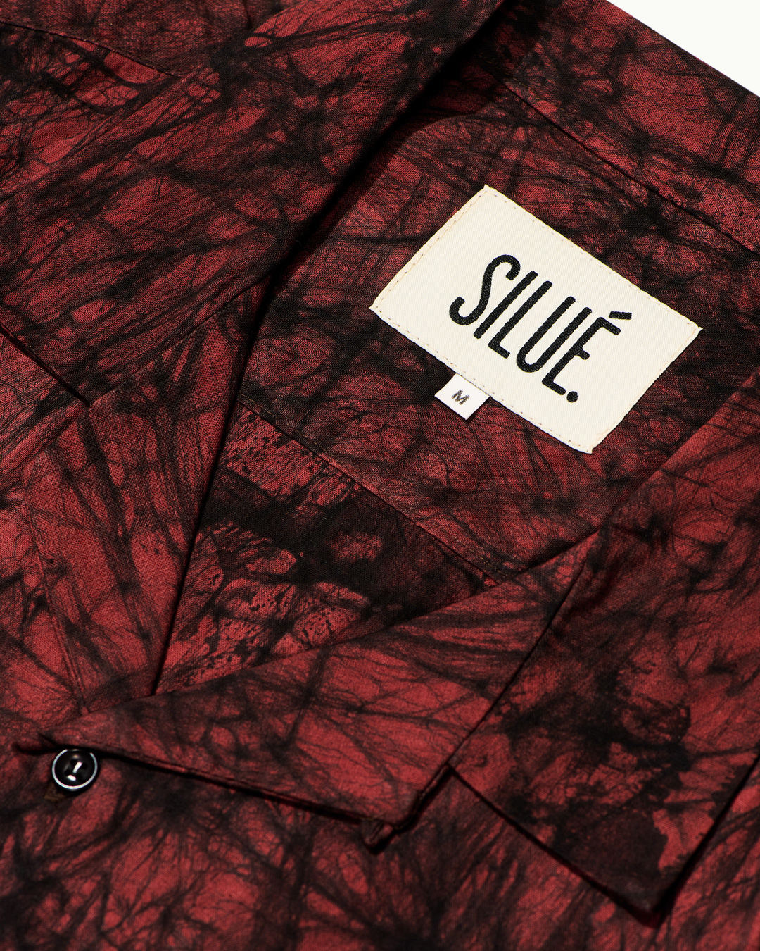 Batik Cuban Shirt - Brown/ Burgundy Black Marble