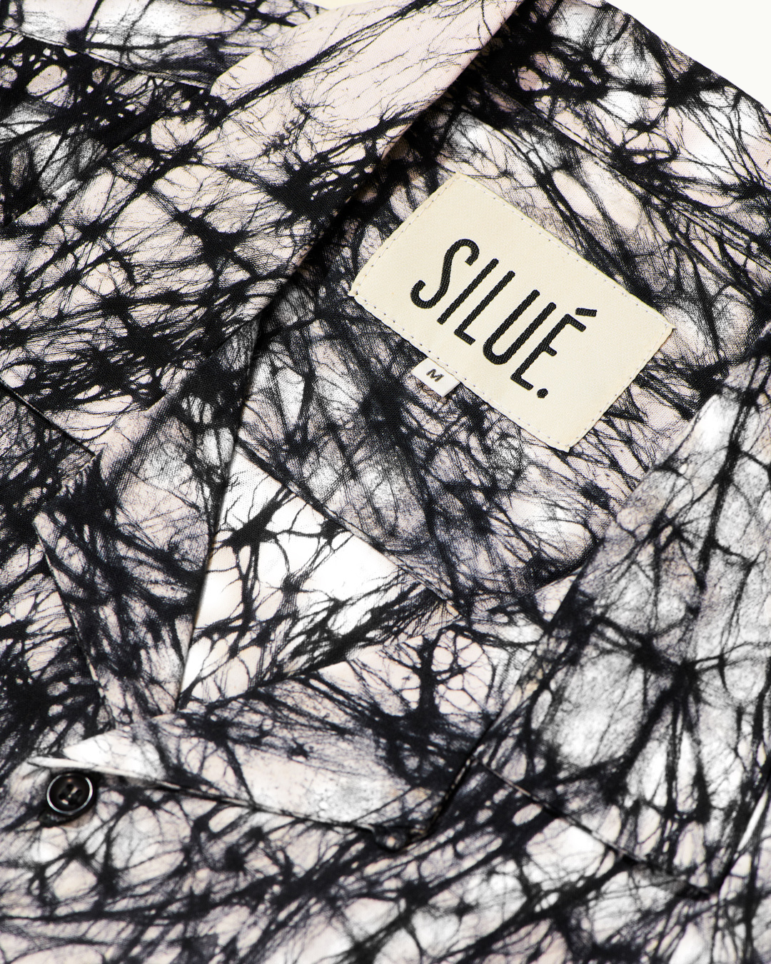 Batik Cuban Shirt - White/ Black Marble