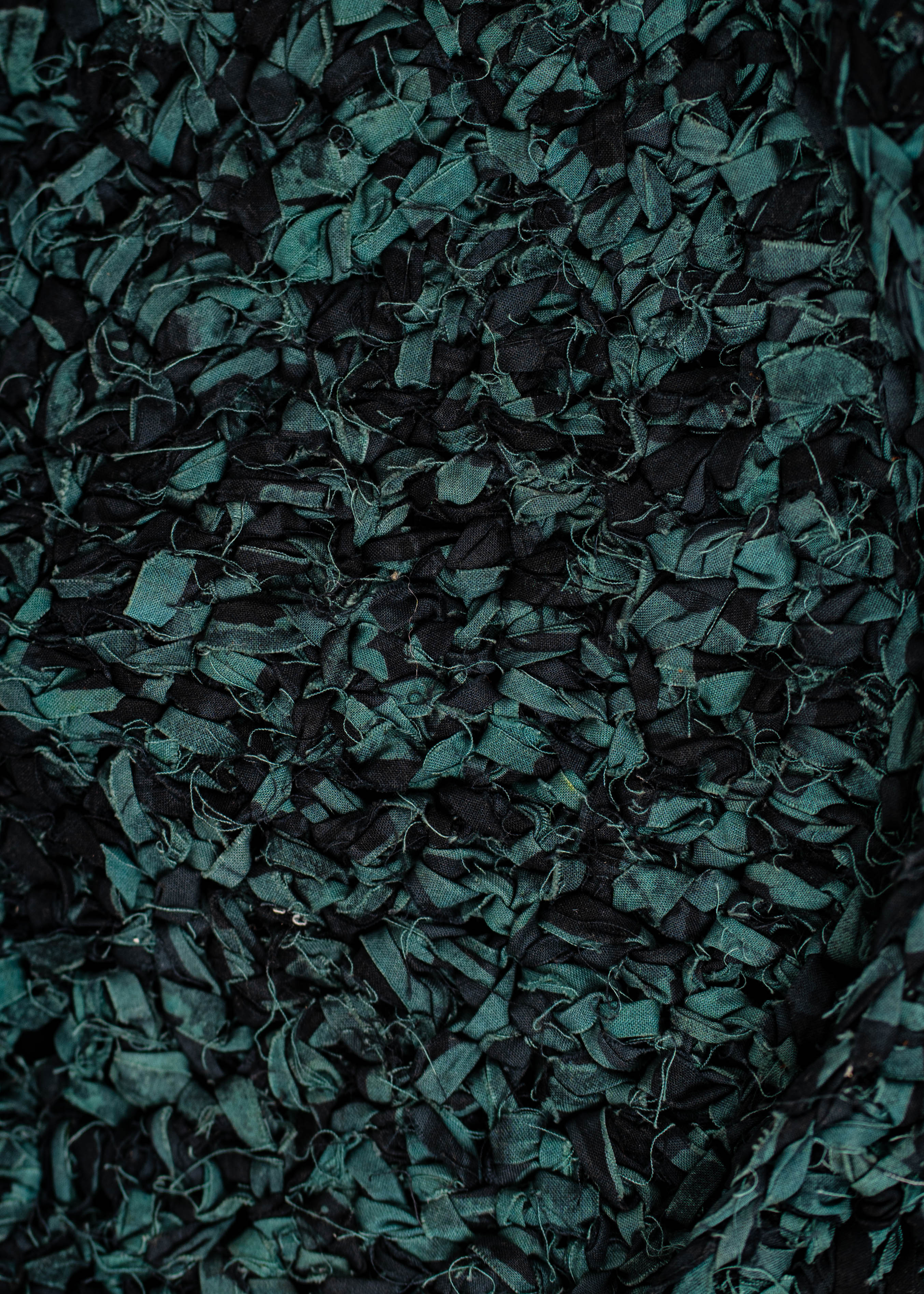 Half Moon Crochet Shoulder/ Crossbody Bag - Teal/ Black