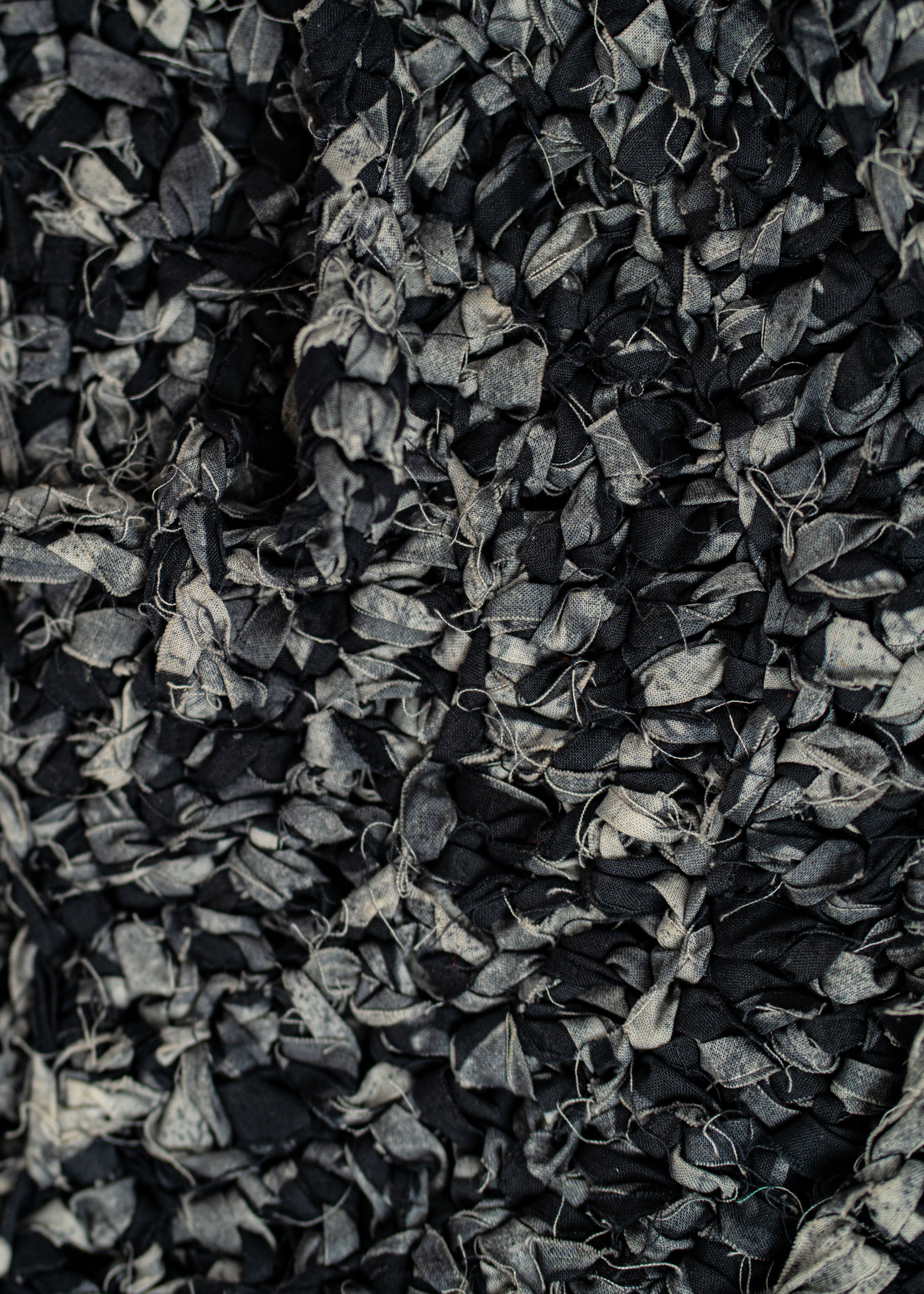 Half Moon Crochet Shoulder/ Crossbody Bag - Grey/ Black