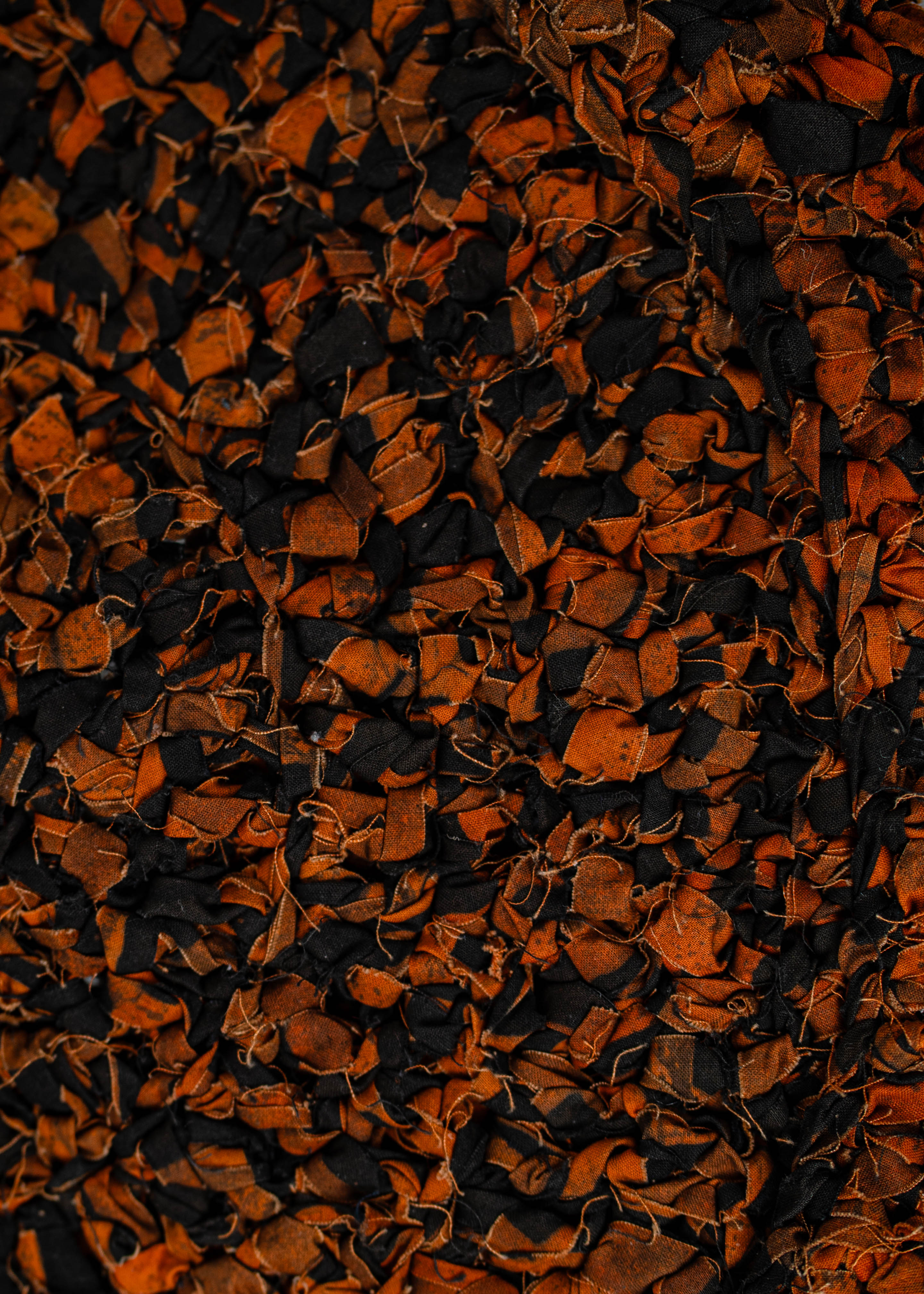 Half Moon Crochet Shoulder/ Crossbody Bag - Orange/ Black