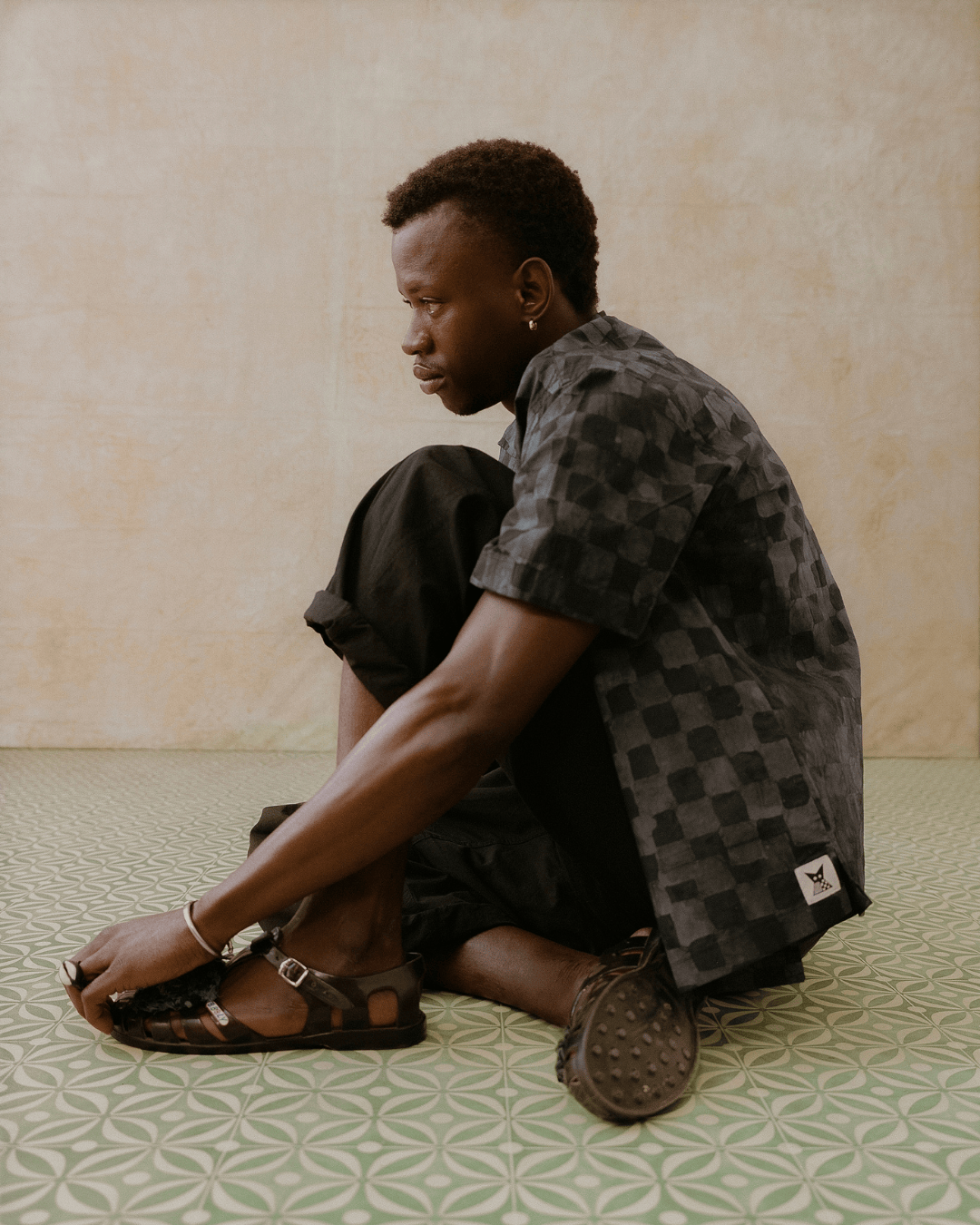 Batik Cuban Shirt - Grey/ Black Check