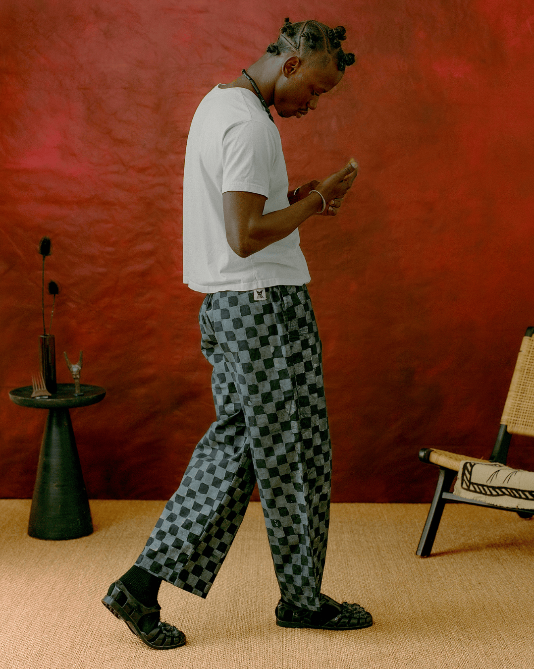 Batik Pant - White/ Black Check