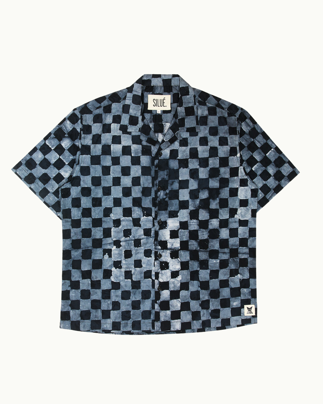 Batik Cuban Shirt - White/ Black Check