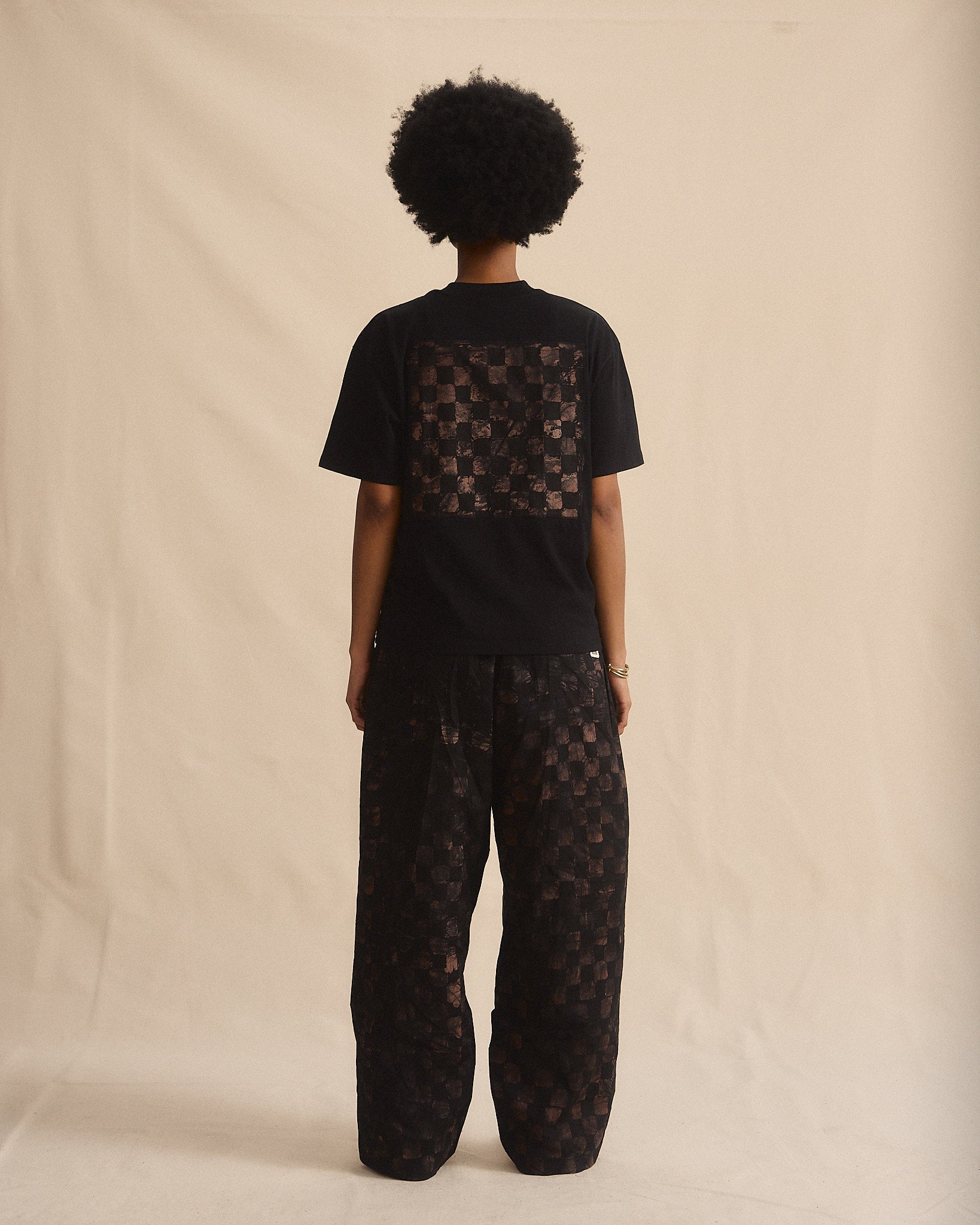 Batik Pant Wide Leg - Black/ Brown Check