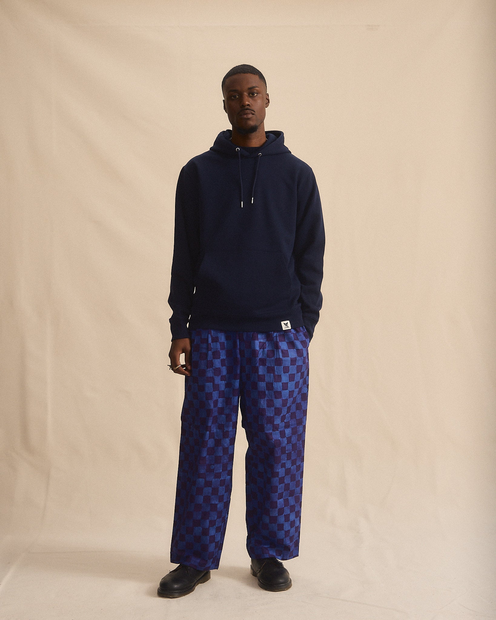 Batik Pant Wide Leg - Blue/Purple Check