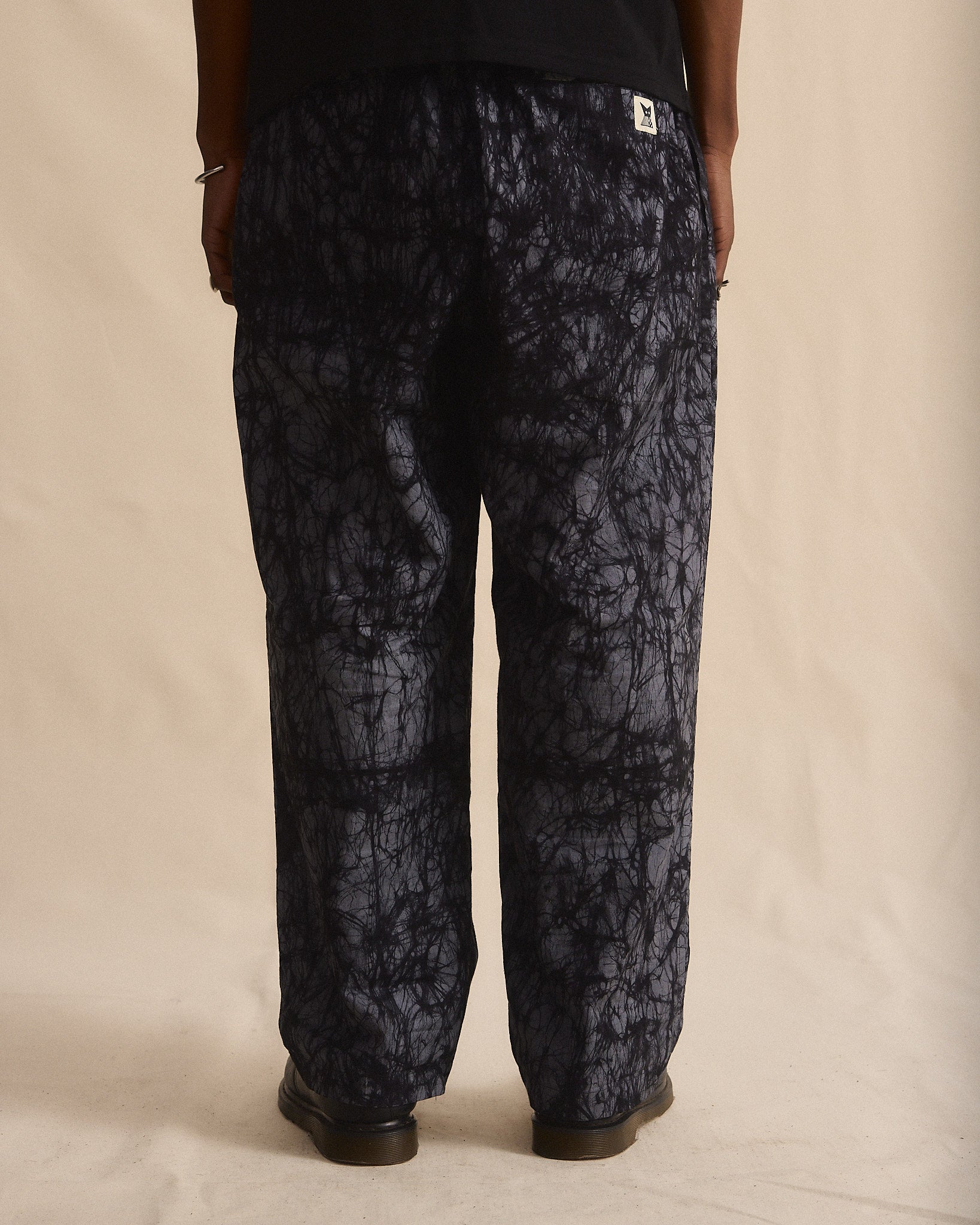 Batik Pant Wide Leg - Black/ Grey Marble