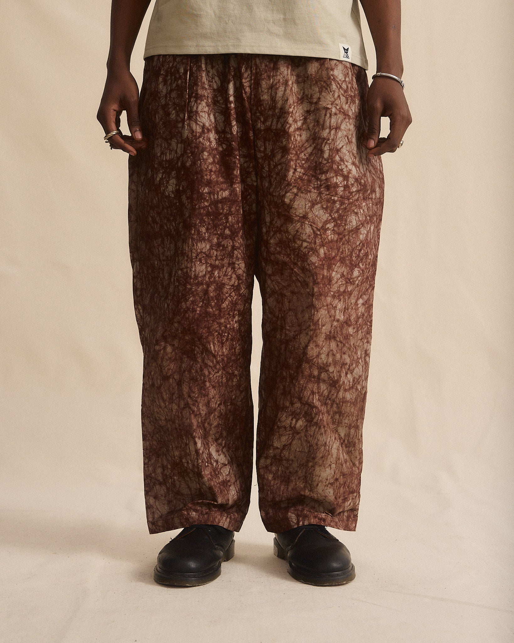 Batik Pant Wide Leg  - Brown/ Beige Marble