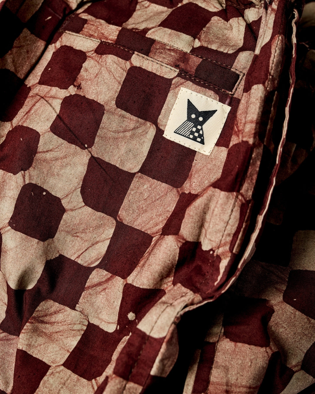 Batik Pant Wide Leg - Brown/ Beige Check