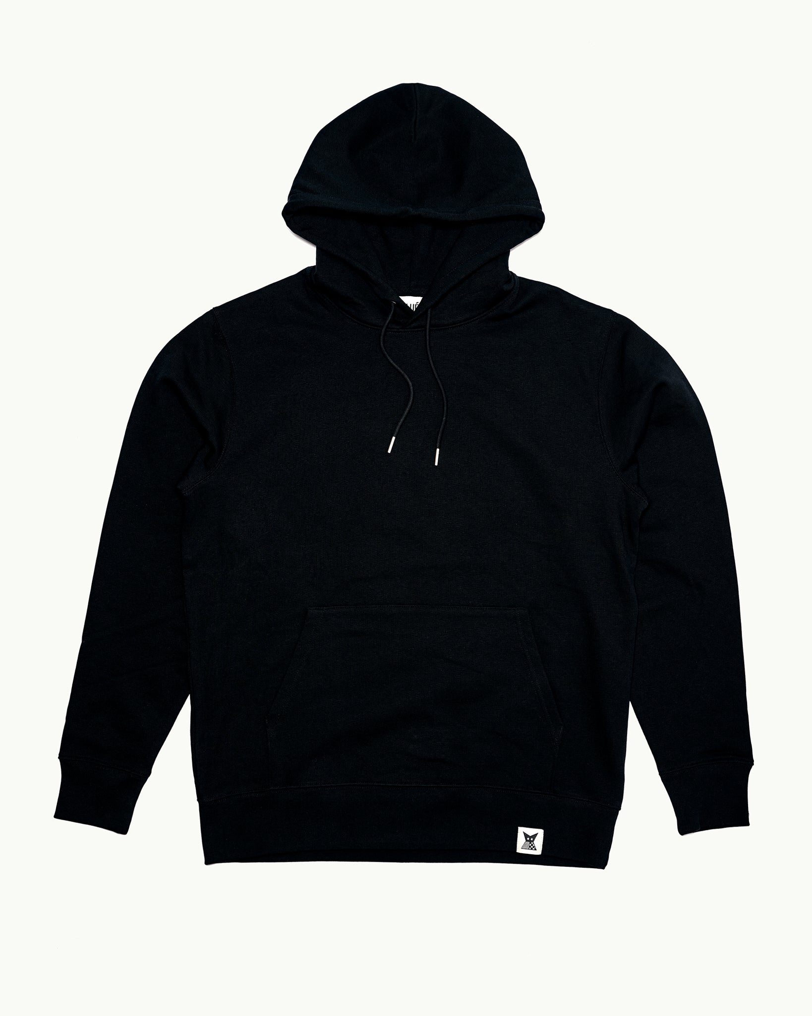 Batik Back Patch Hoodie -  Black w/ Black/ Grey Check