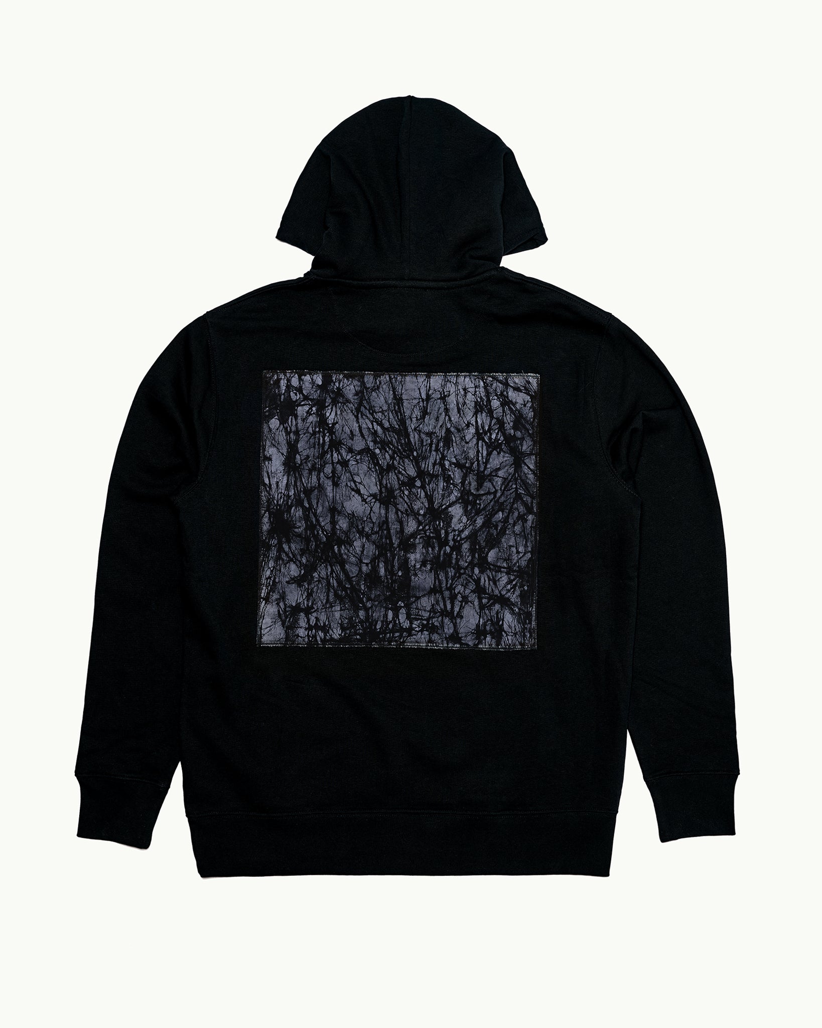 Batik Back Patch Hoodie - Black w/ Black/ Grey Marble