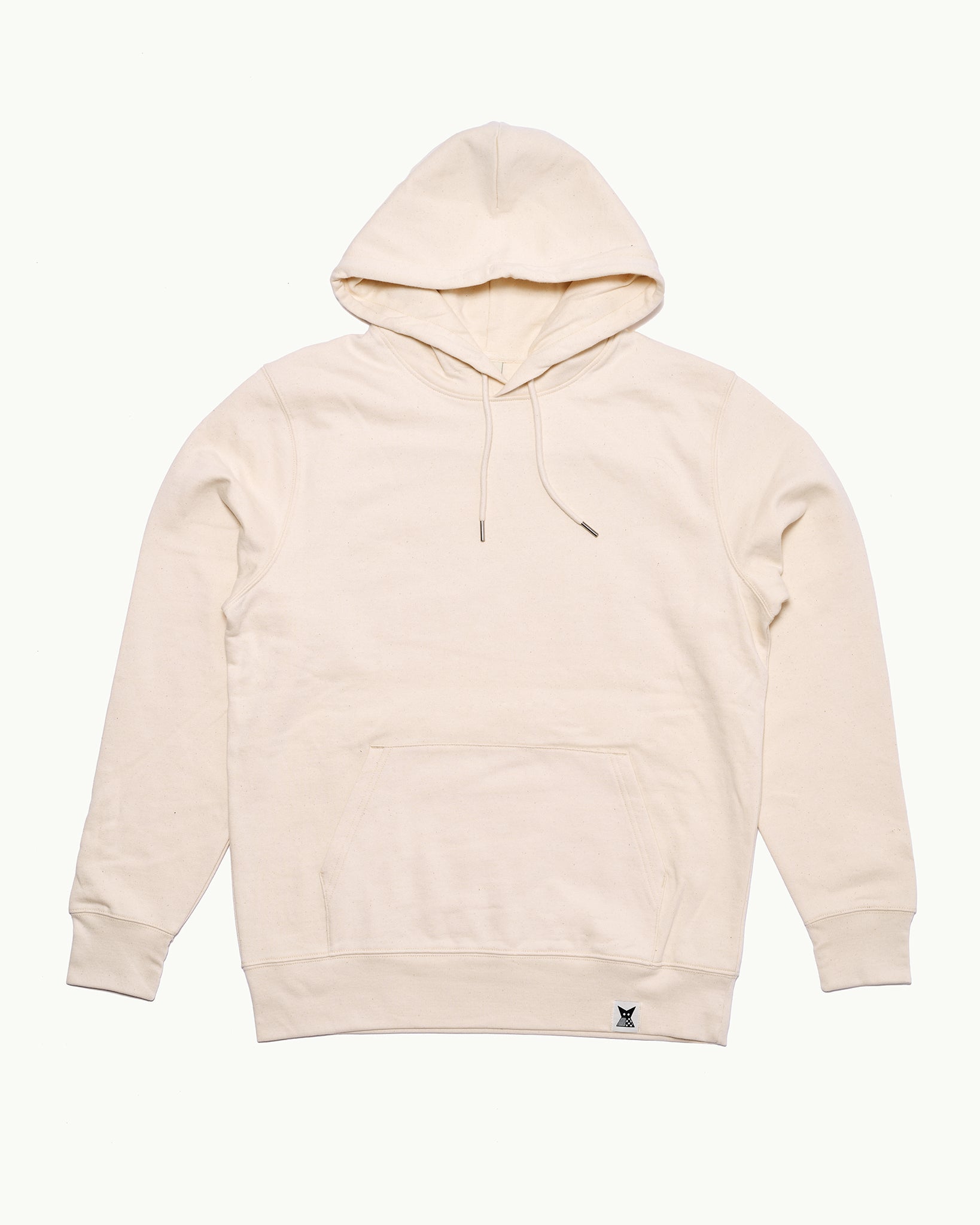 Batik Back Patch Hoodie - Raw Cotton w/ Brown/ Beige Check