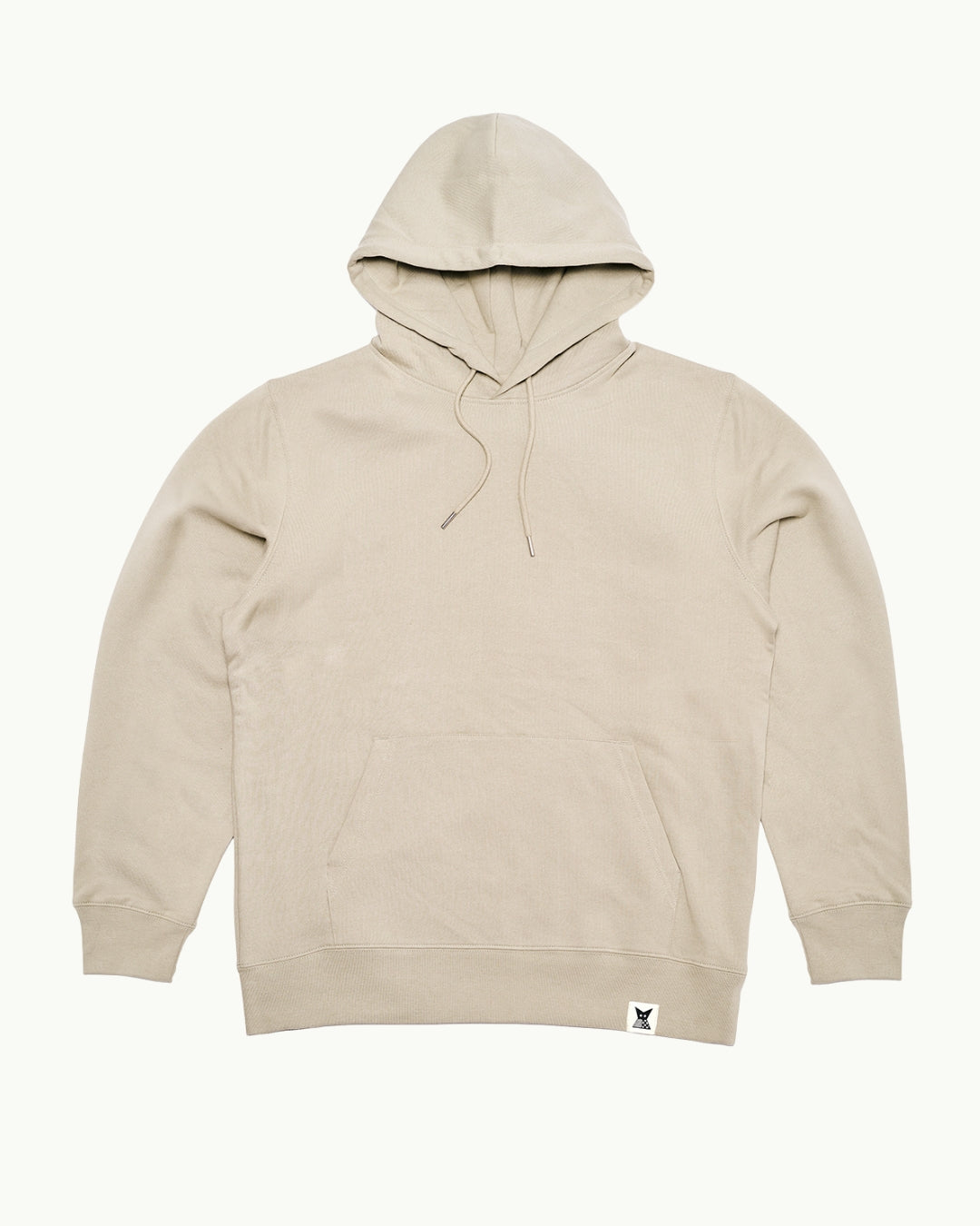 Batik Back Patch Hoodie - Stone w/ Brown/ Beige Marble