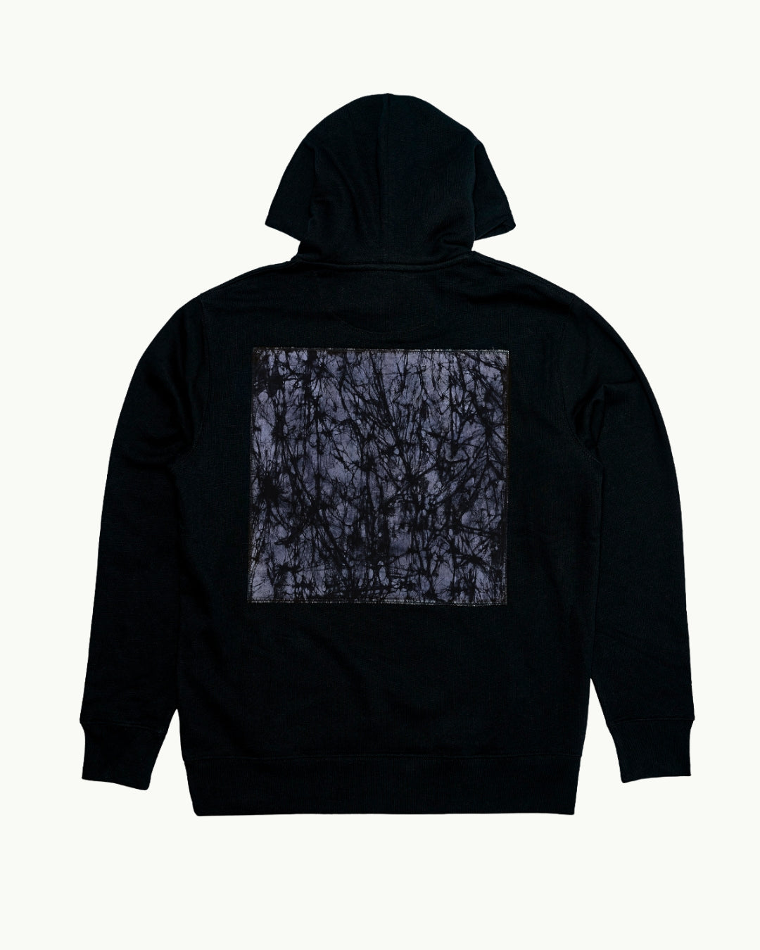 Batik Back Patch Hoodie - Black w/ Black/ Grey Marble