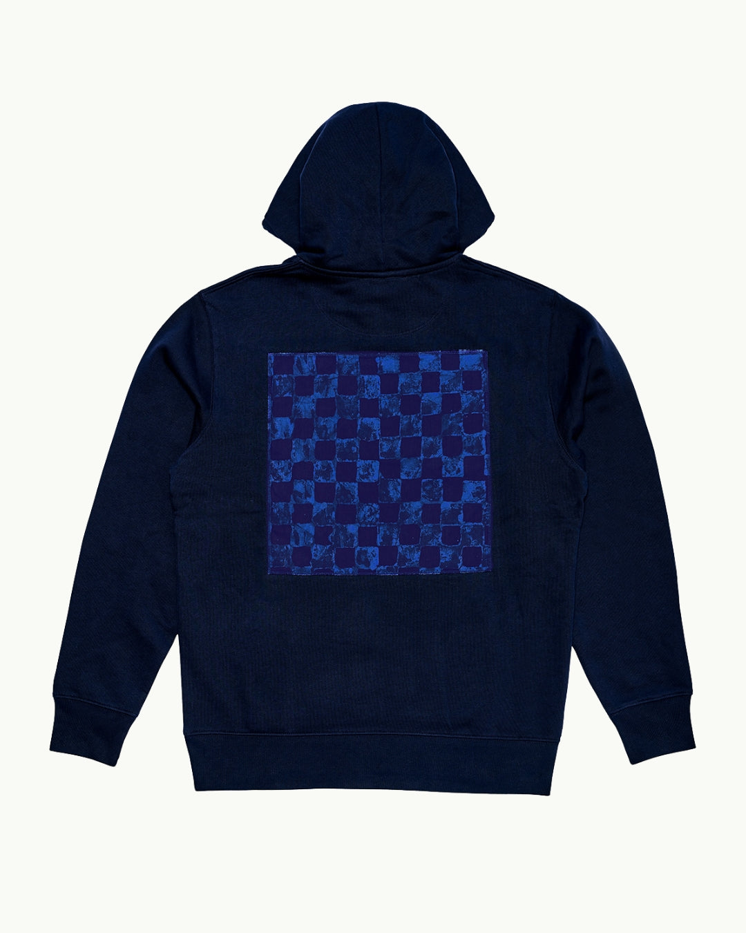 Batik Back Patch Hoodie - French Blue w/ Blue/Purple Check