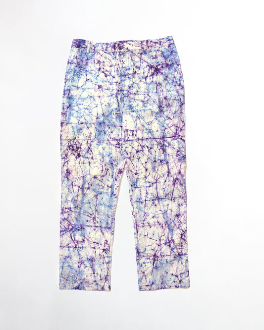 Batik Straight Pant - Blue/ Purple
