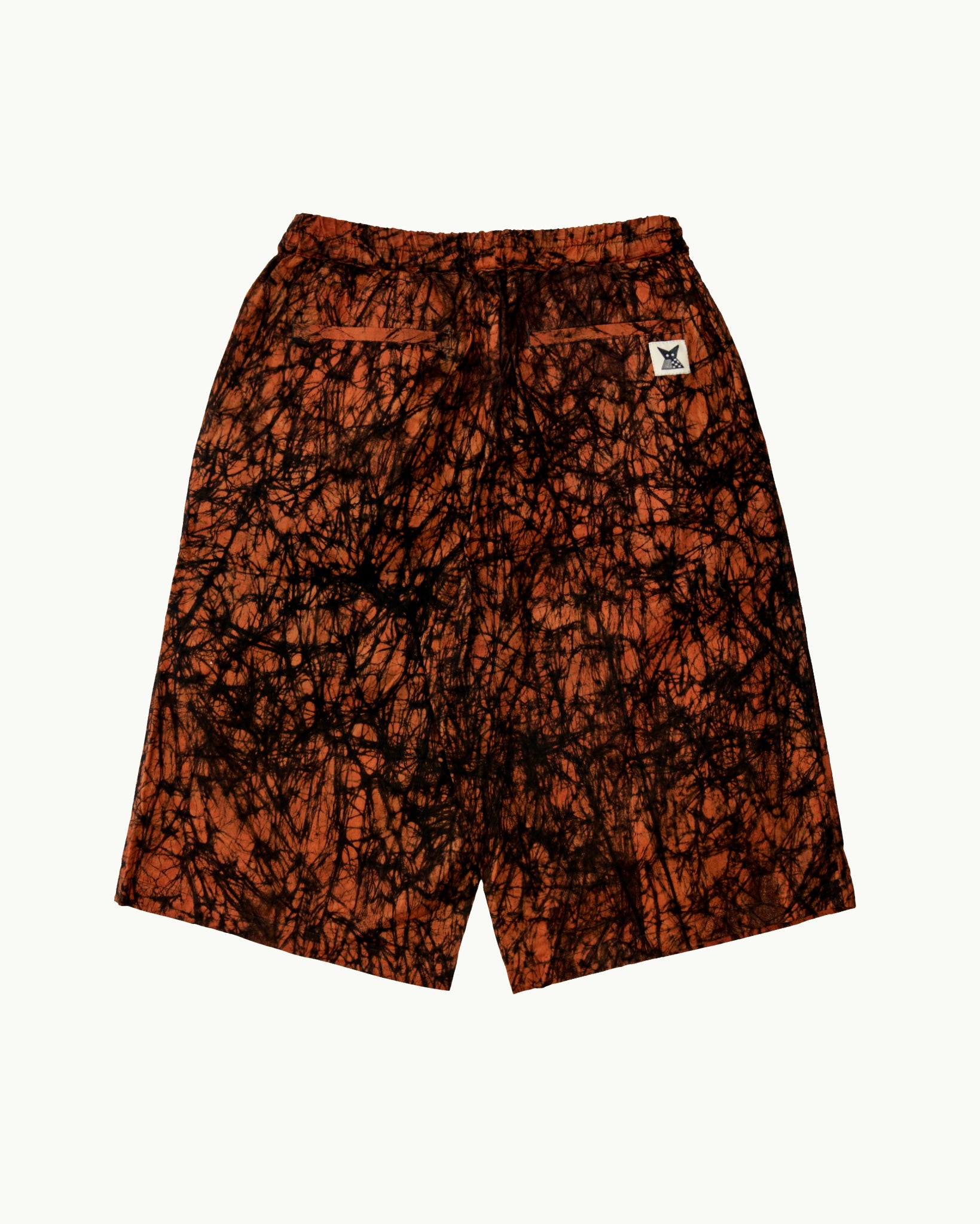 030672● SEVEN BY SEVEN BATIK SHORT PANTS Batik Wide Leg Shorts - Orange/ Black Marble