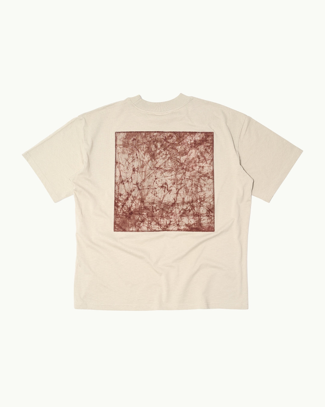 Batik Back Patch T-Shirt - Stone w/ Brown/ Beige Marble