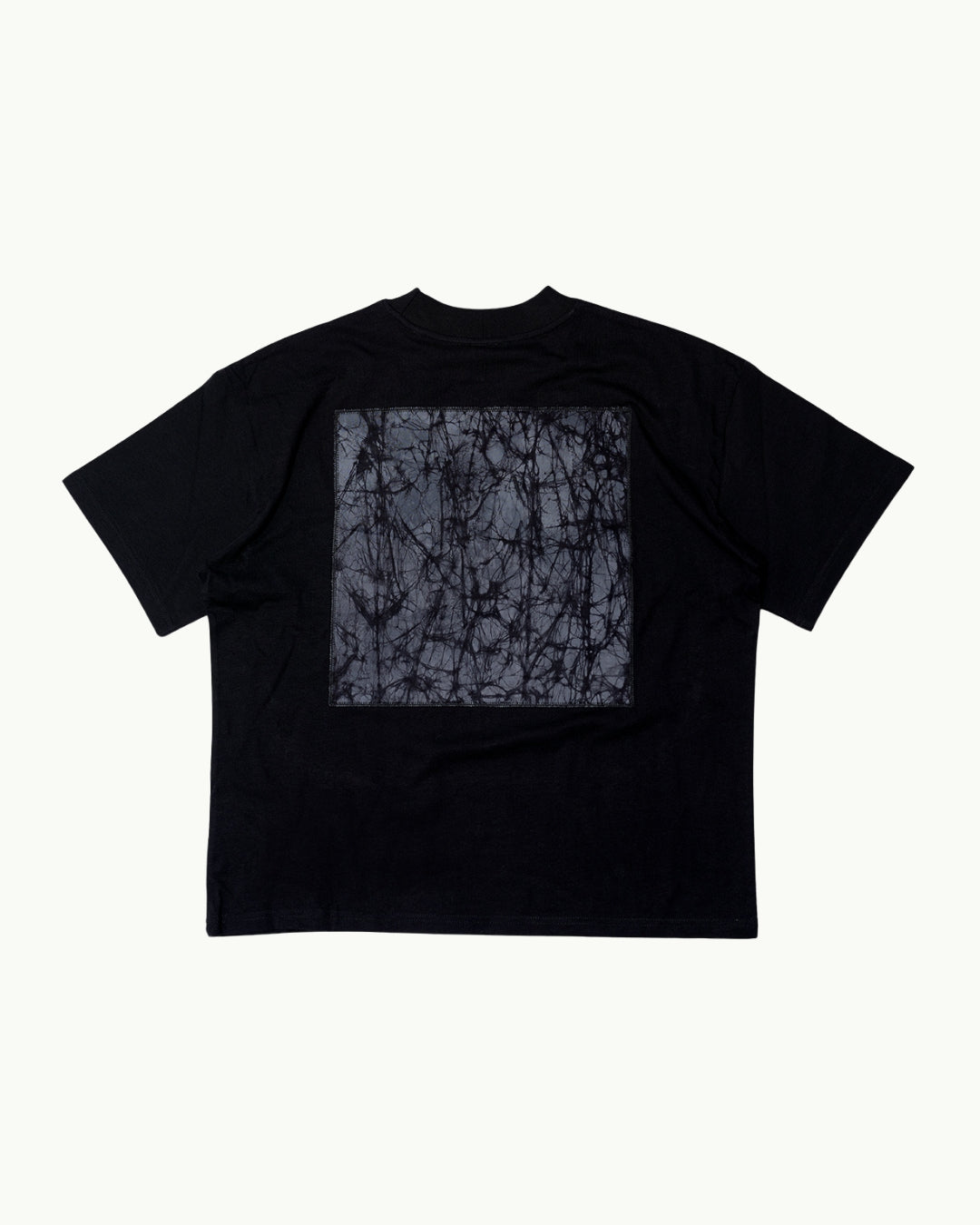 Batik Back Patch T-Shirt - Black w/ Black/ Grey Marble