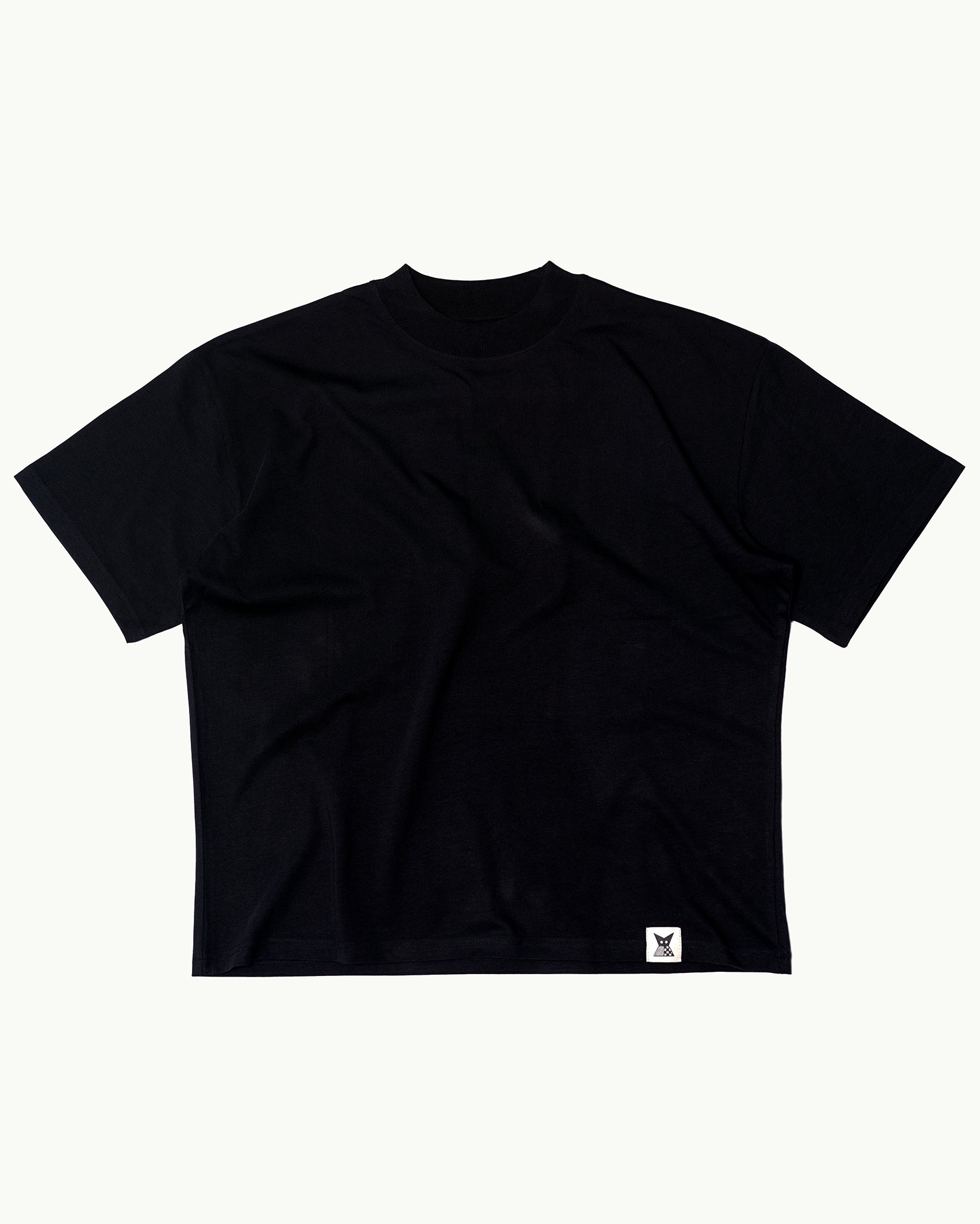 Batik Back Patch T-Shirt -  Black w/ Black/ Lavender Grey Check