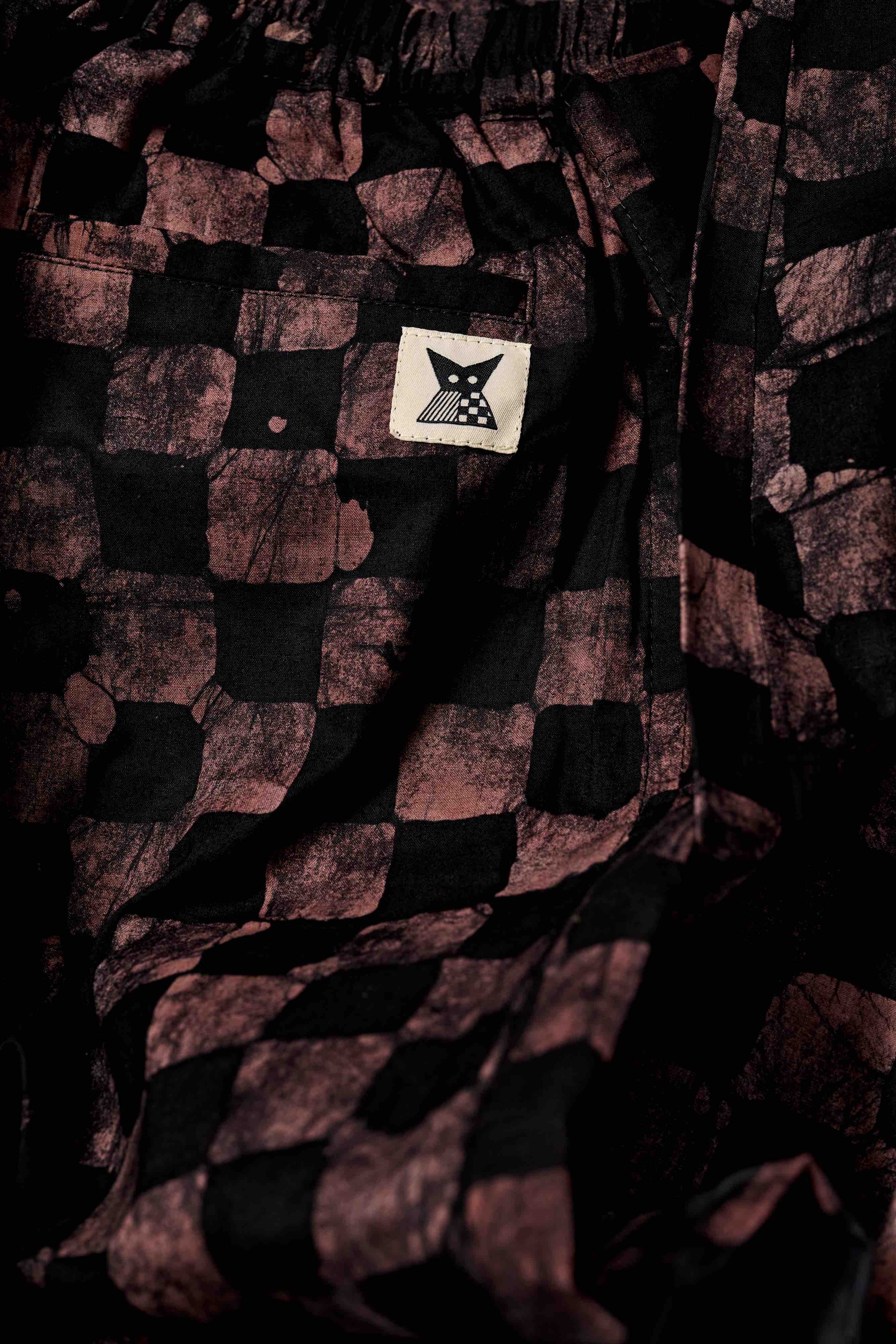 Batik Pant Wide Leg - Black/ Brown Check