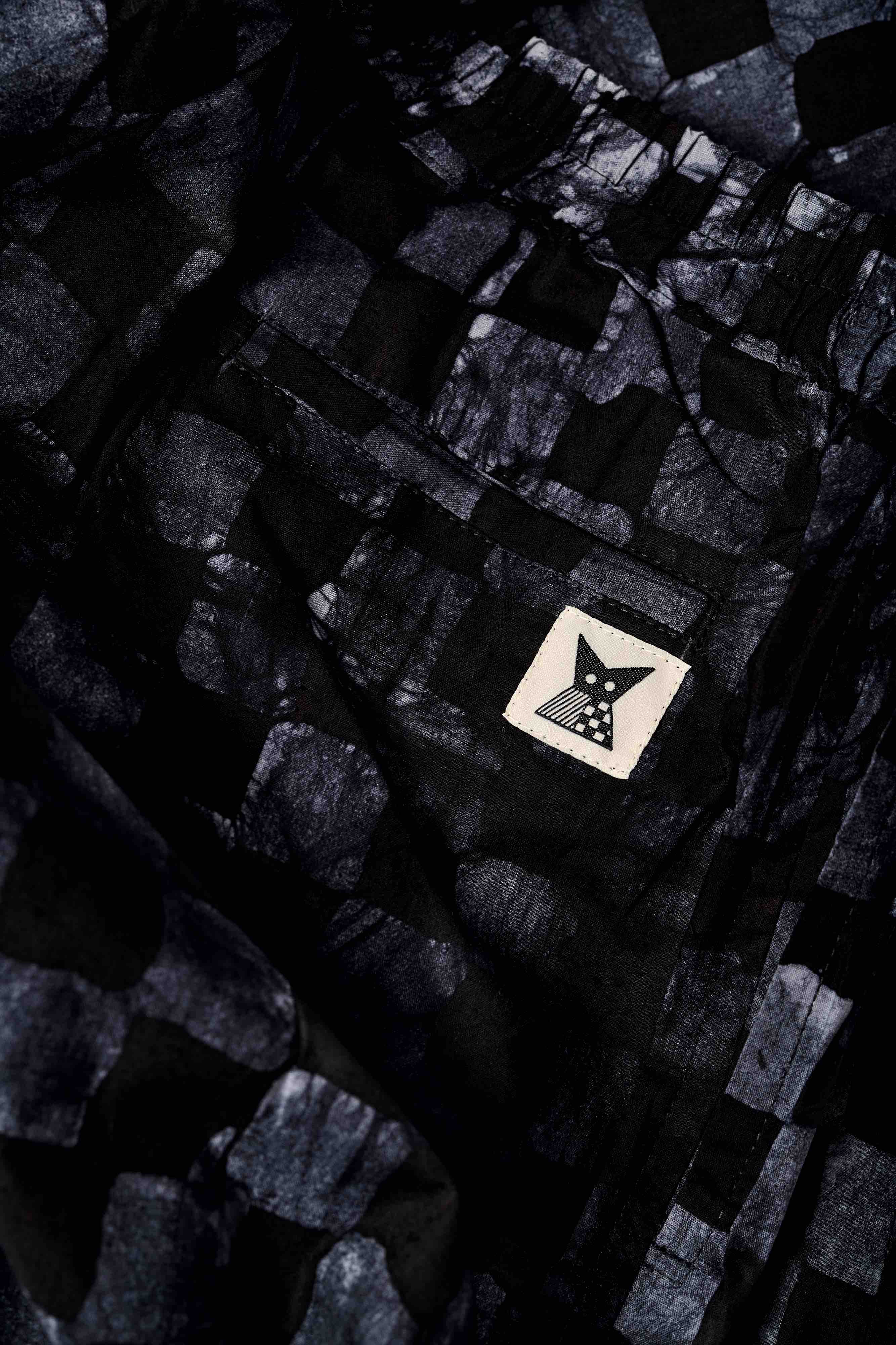 Batik Pant Wide Leg- Black/ Grey Check