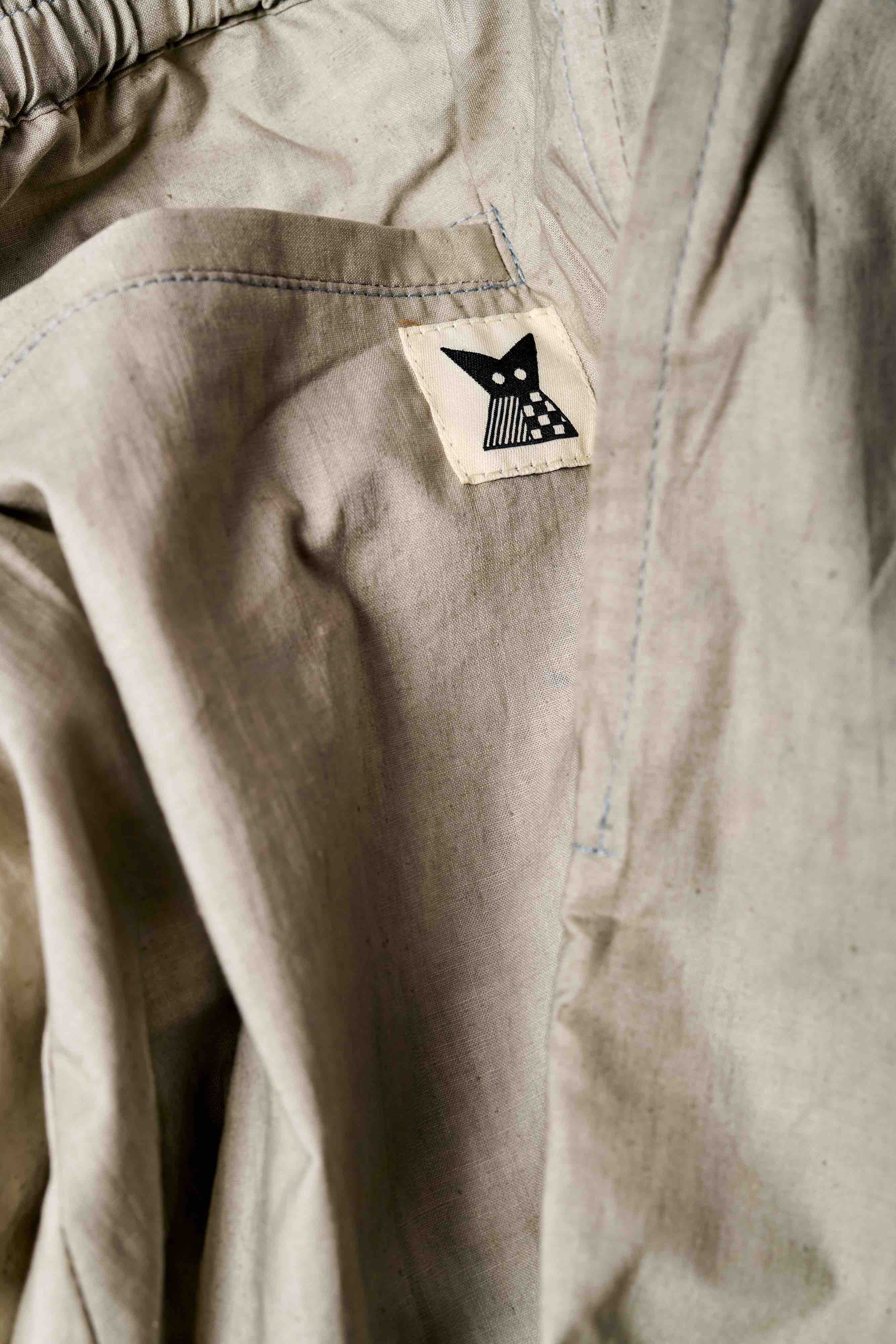 Wide Leg Pant - Grey/ Beige